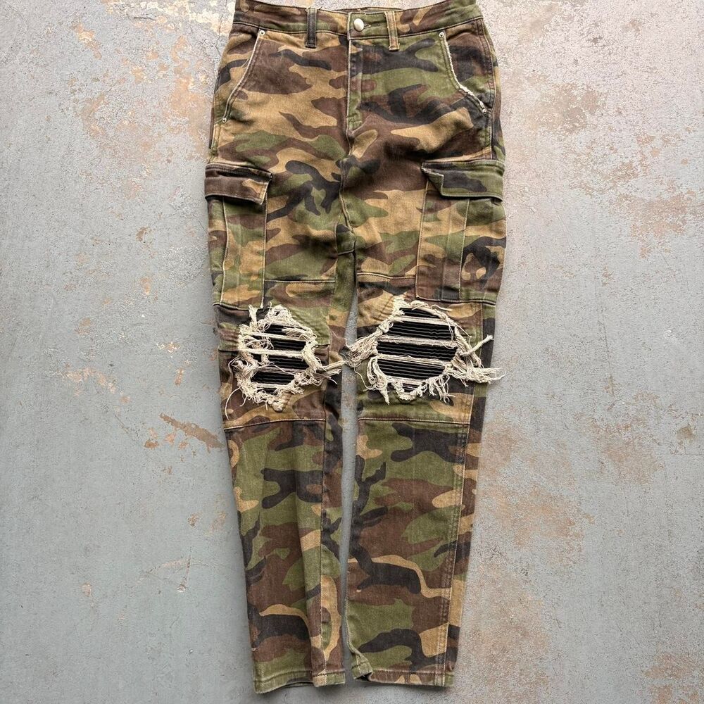 Amiri Camo Distressed Jeans